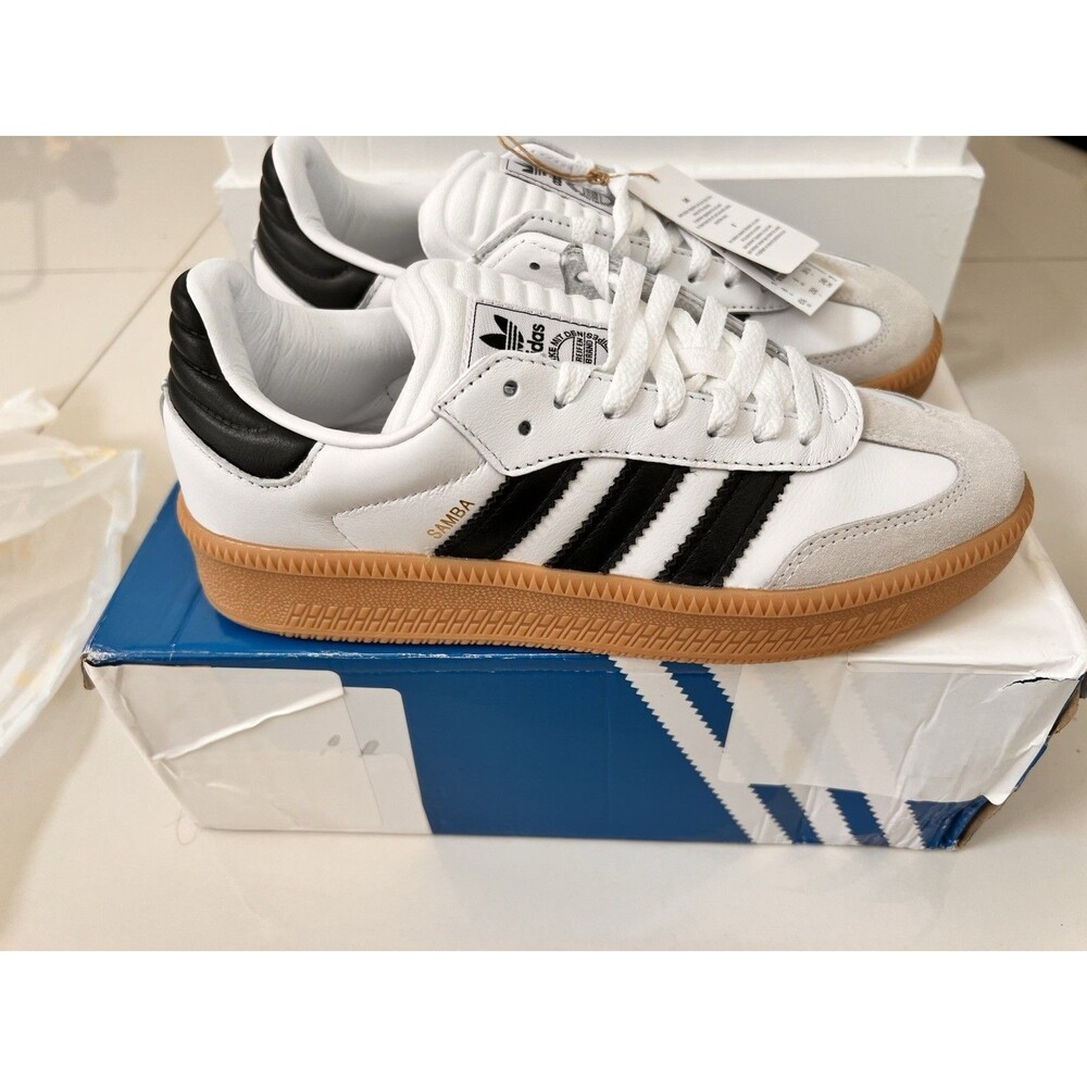 Adidas Samba XLG Shoes JH6516 DAMAGED BOX 6.5 Youth 8 Women White Black Gum NEW - Picture 5 of 14